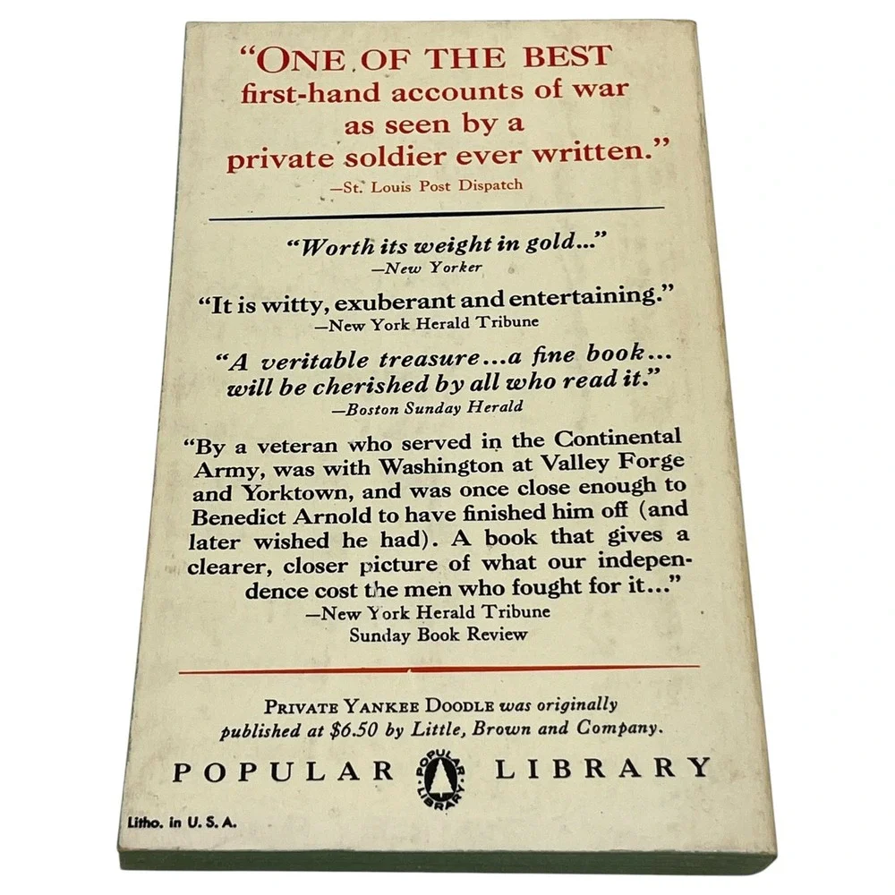 Private Yankee Doodle Joseph Plumb Martin Revolutionary War Popular Library